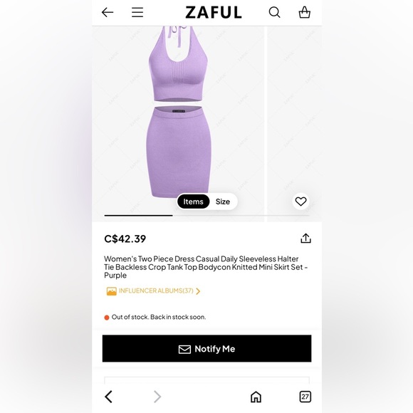 ⚡️2/$25⚡️ Purple Halter Top and Mini Skirt Matching Set | Vacation Resort Party - Picture 16 of 17